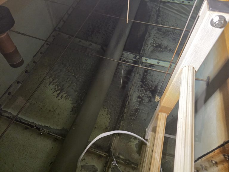 water tank before cleaning